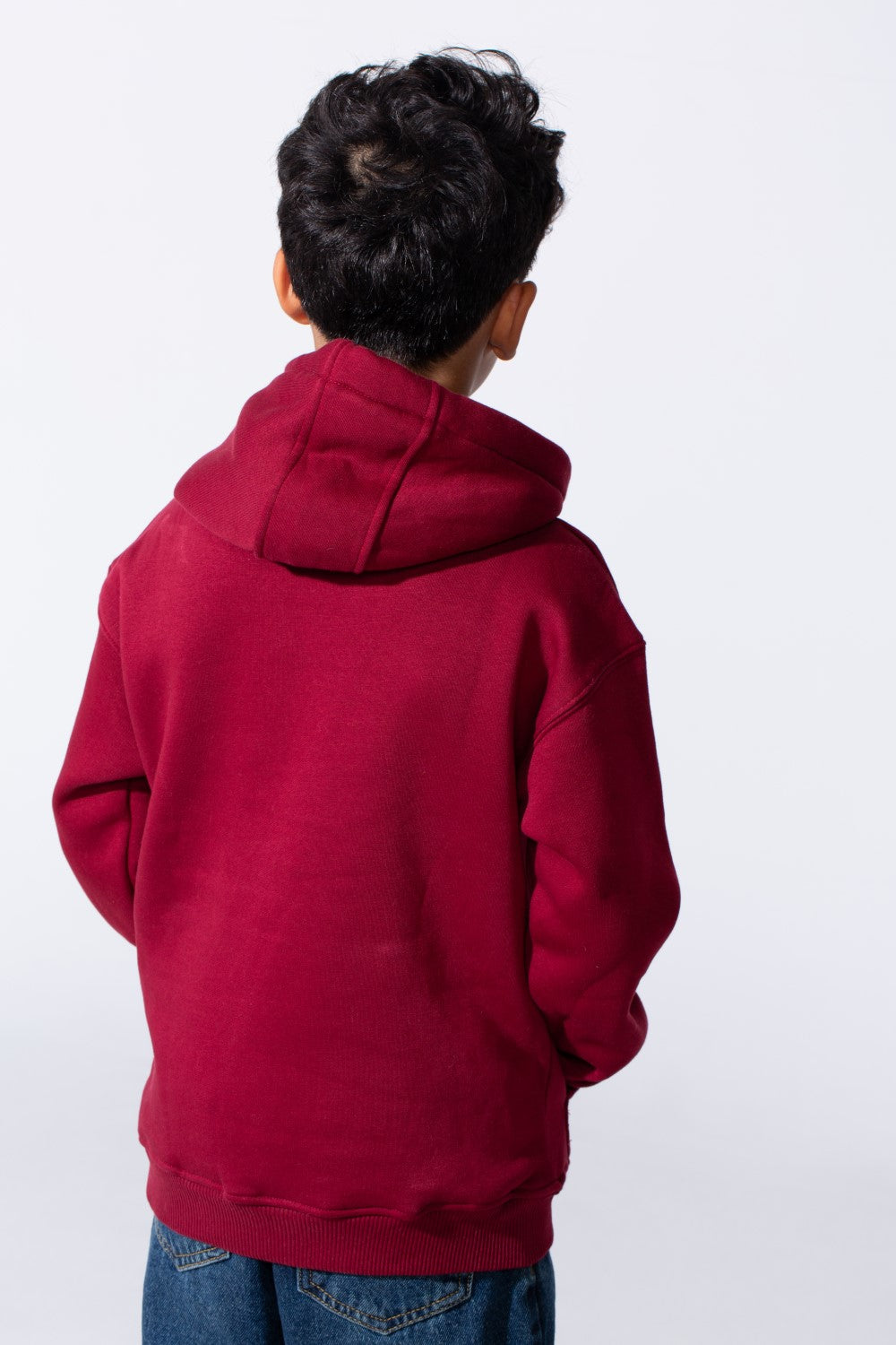 Boy's Oversized Melton Hooded Sweatshirt