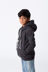 Boy's Slim Fit Washed Hood Sweatshirt With A Front Pocket And Modern Design