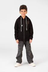Boy's Basic Hood Sweatshirt With Zippers