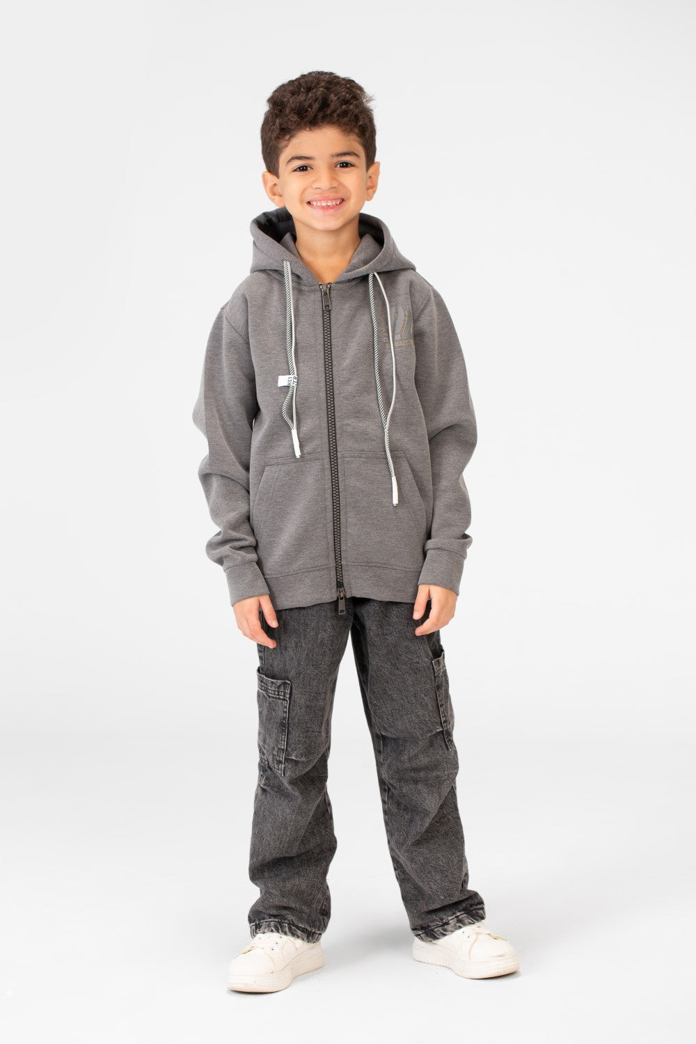 Boy's Basic Hood Sweatshirt With Zippers