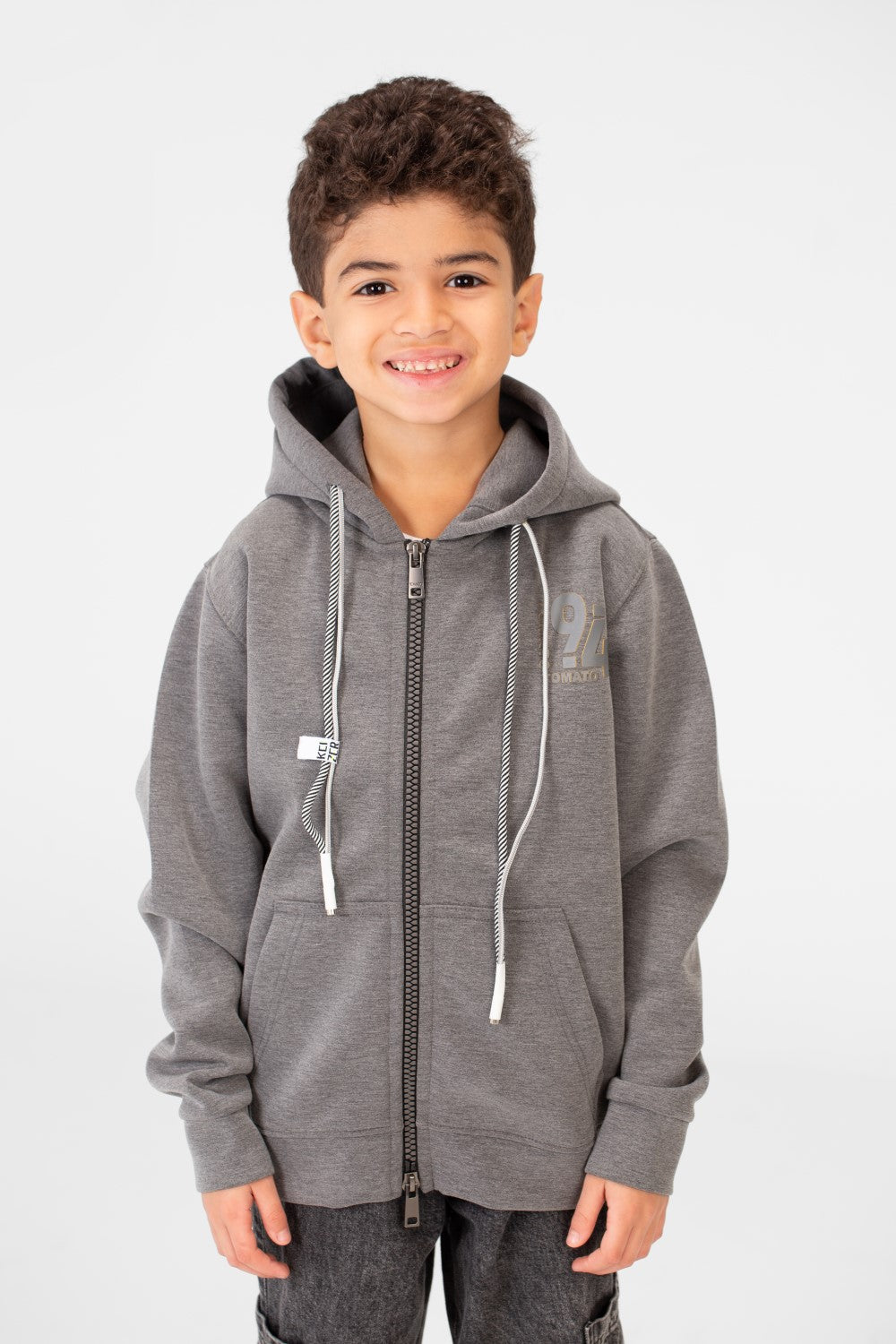 Boy's Basic Hood Sweatshirt With Zippers