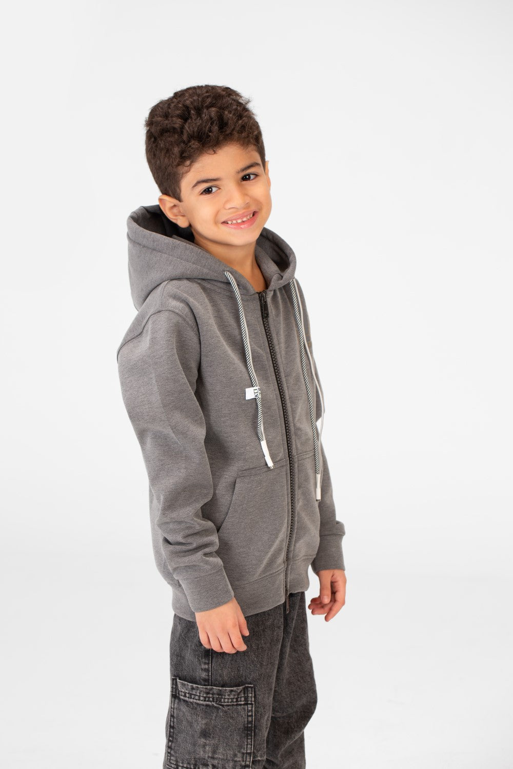 Boy's Basic Hood Sweatshirt With Zippers