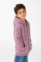 Boy's Sweatshirt With Full Zip And Front Pockets