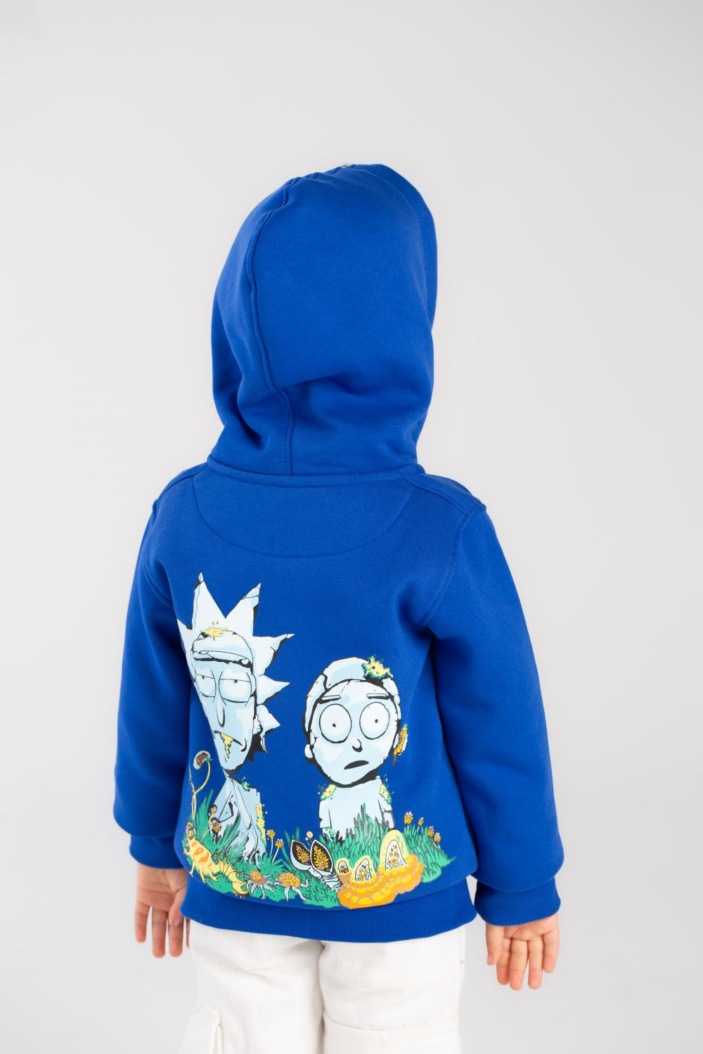 Boy's Padded With Front & Back Printed Design Hooded Sweatshirt