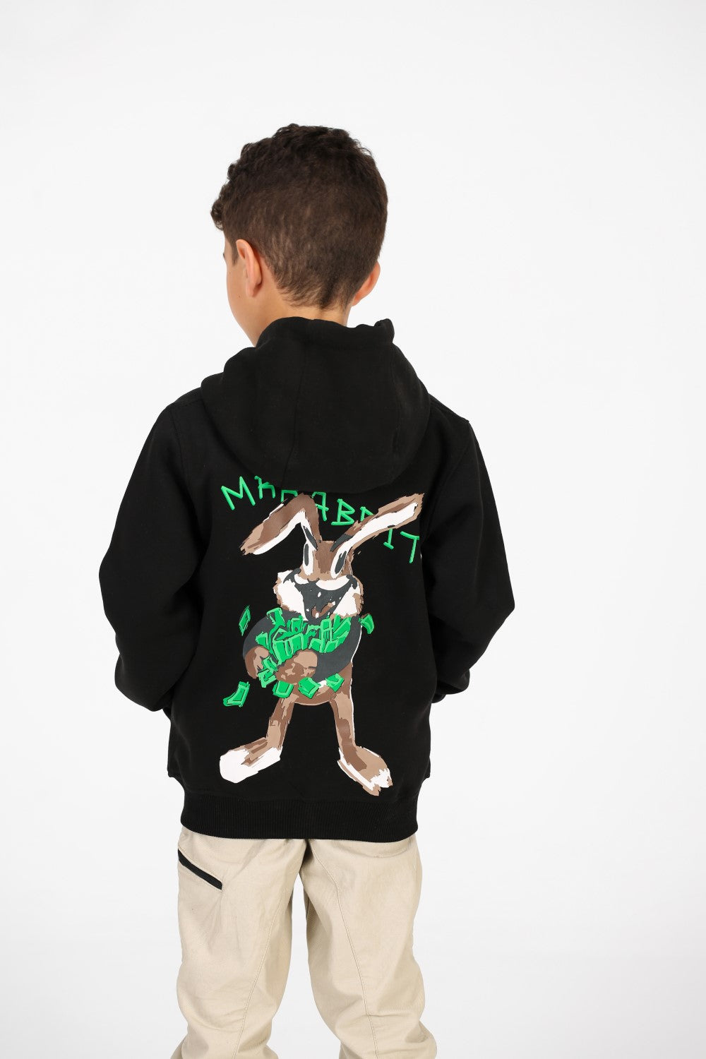 Boy's Full Zip Sweatshirt With Graphic Print On The Back