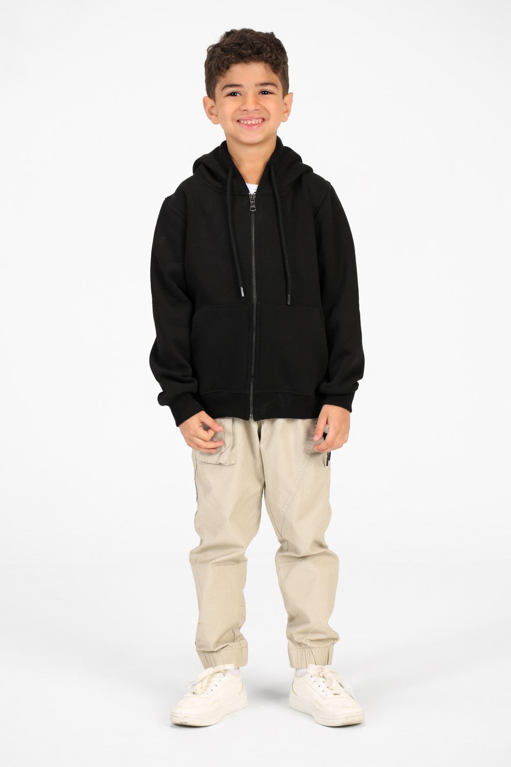 Boy's Full Zip Sweatshirt With Graphic Print On The Back