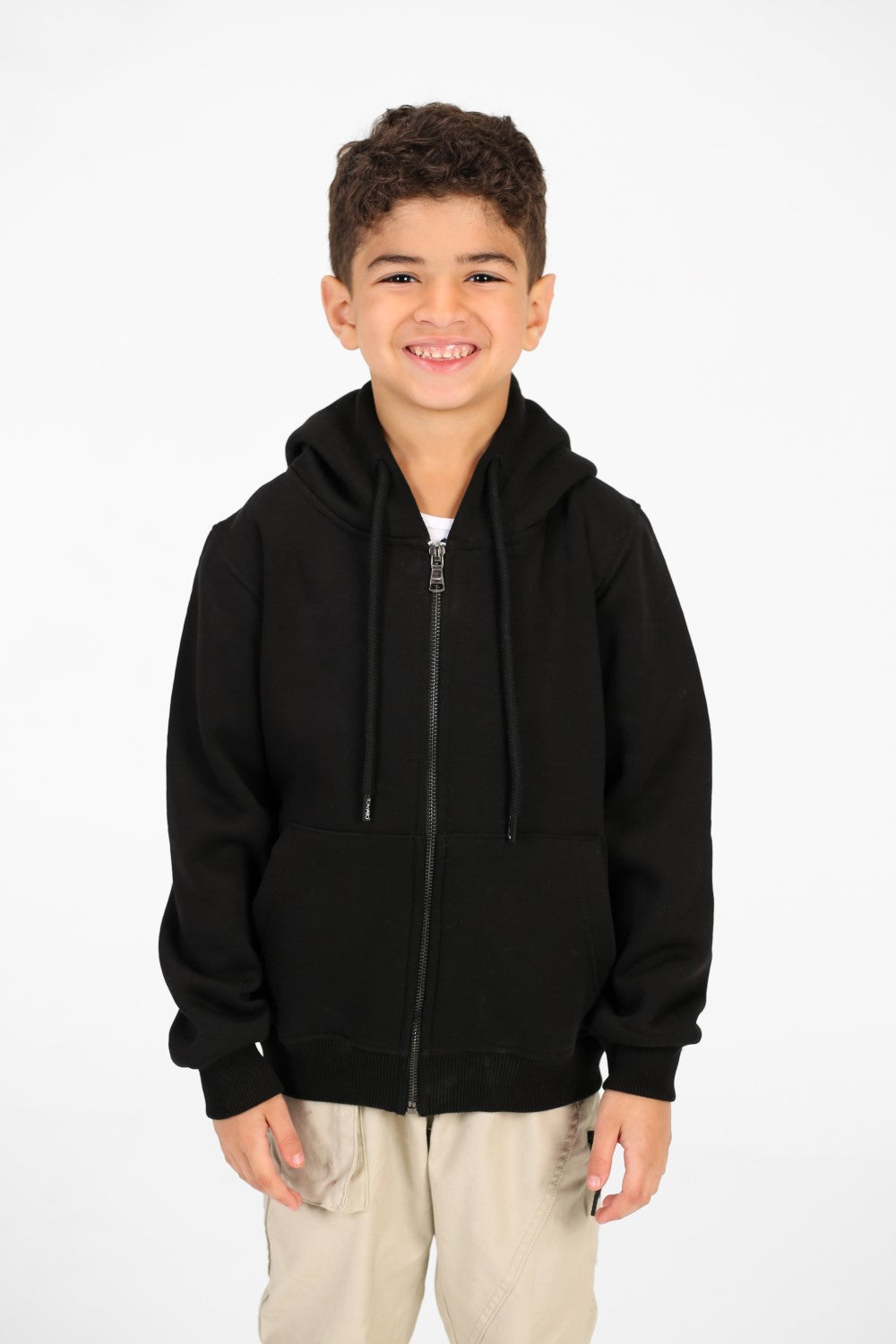 Boy's Full Zip Sweatshirt With Graphic Print On The Back