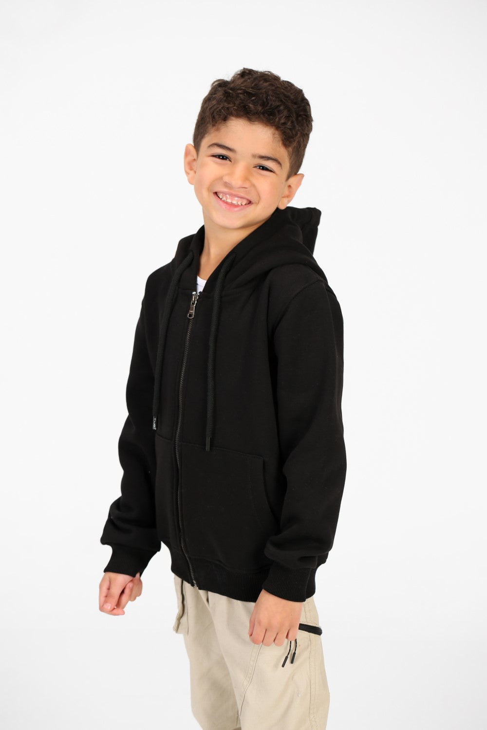 Boy's Full Zip Sweatshirt With Graphic Print On The Back
