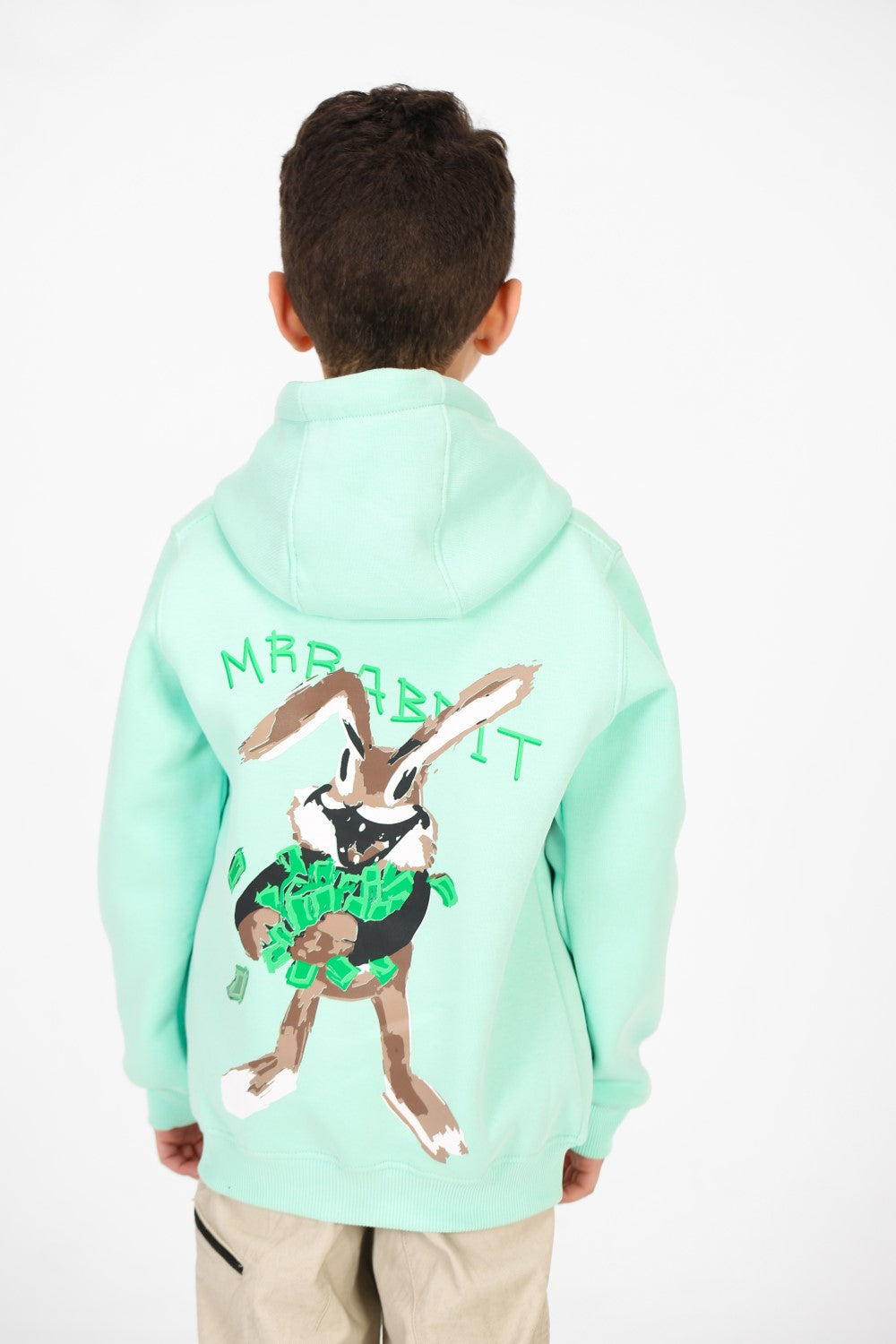 Boy's Full Zip Sweatshirt With Graphic Print On The Back
