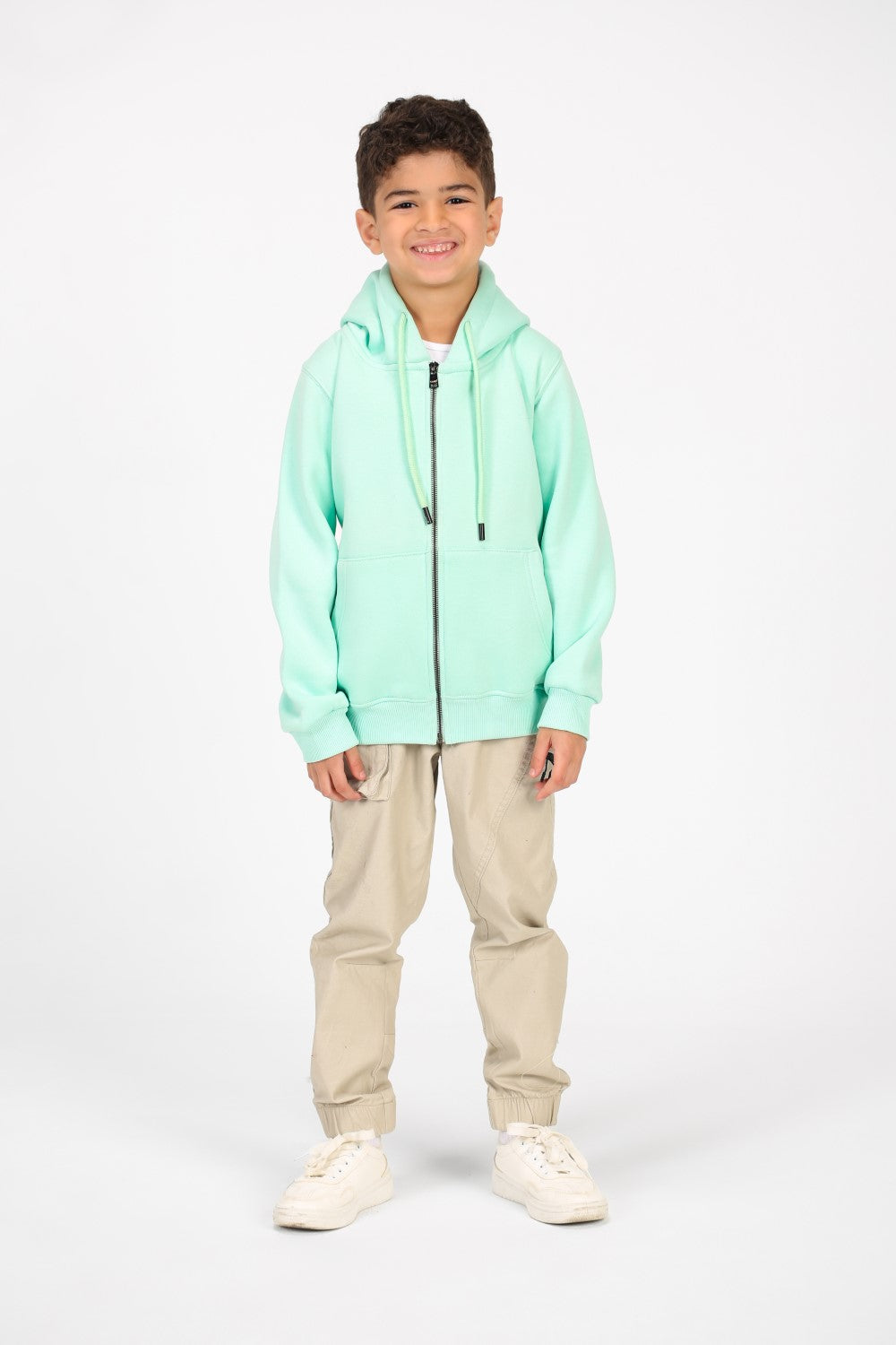 Boy's Full Zip Sweatshirt With Graphic Print On The Back