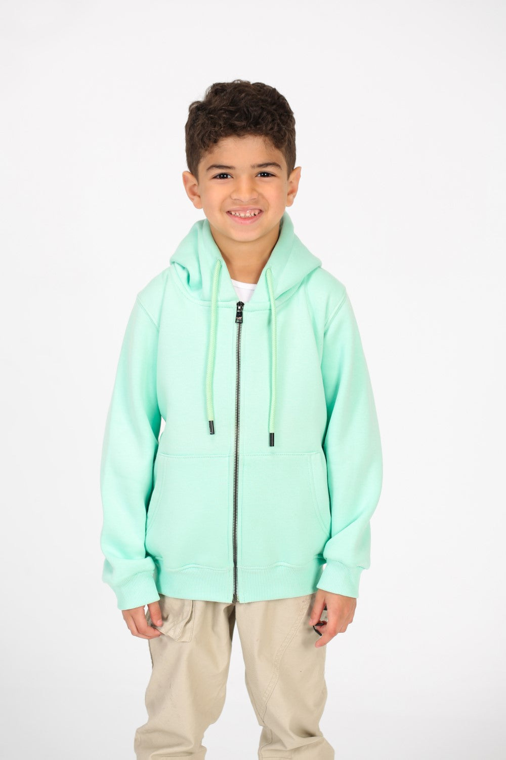 Boy's Full Zip Sweatshirt With Graphic Print On The Back