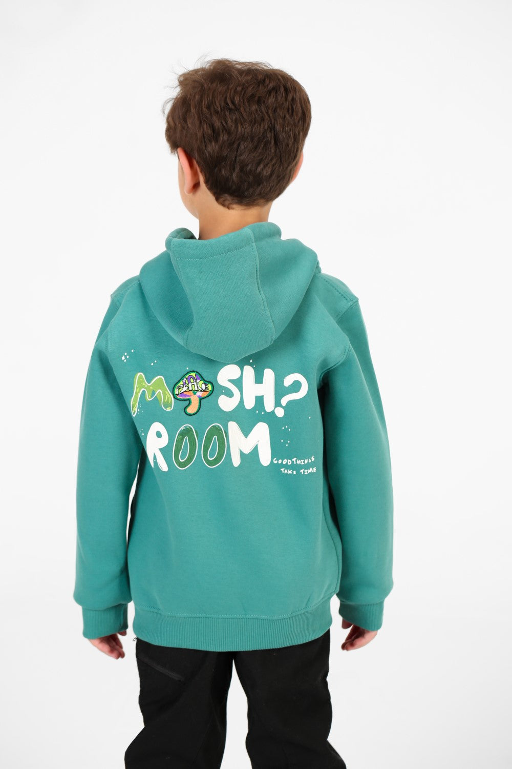 Boy's Zip-Up Hood Sweatshirt With Front Pockets