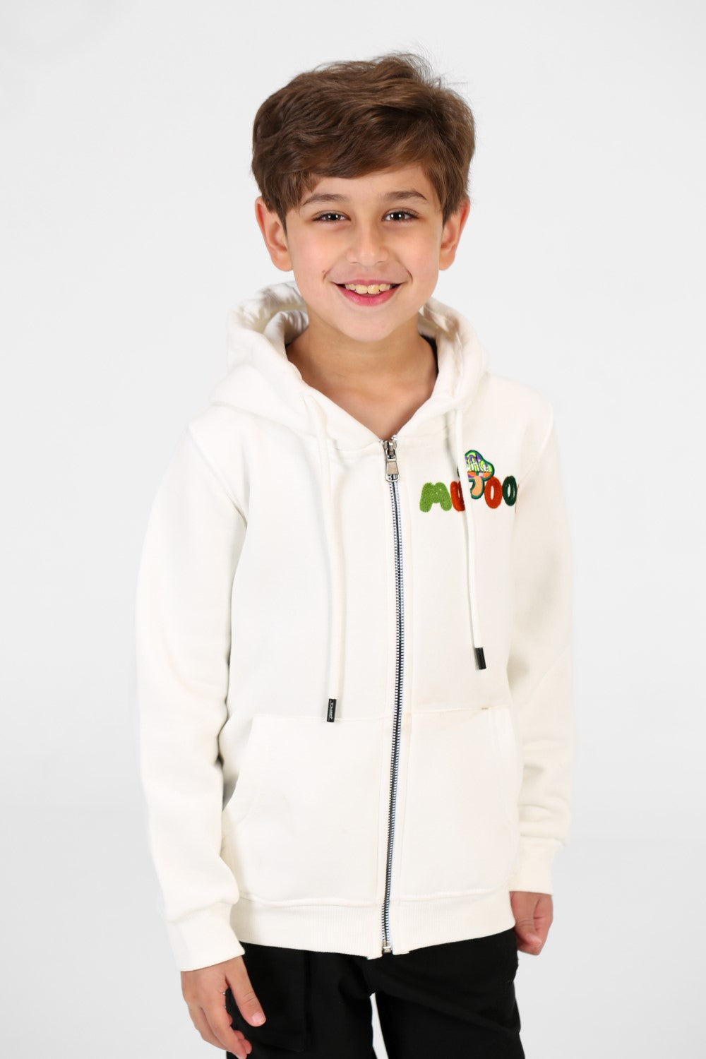 Boy's Zip-Up Hood Sweatshirt With Front Pockets