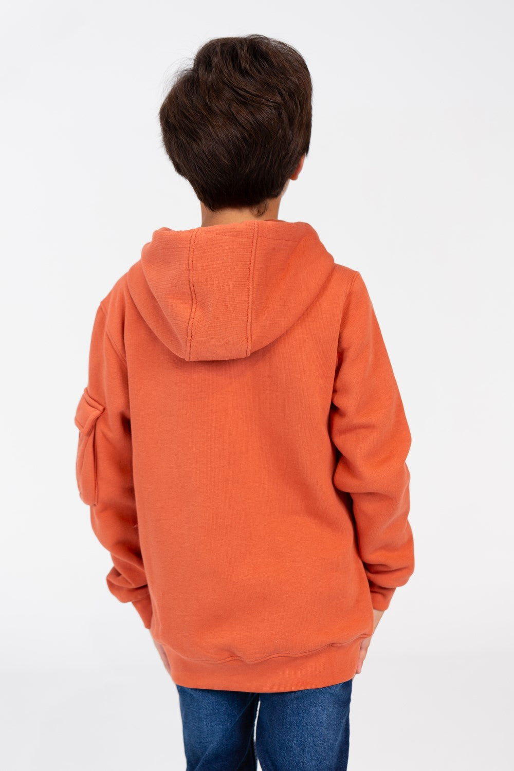 Boy's Hood Sweatshirt With Front Zipper And Pockets