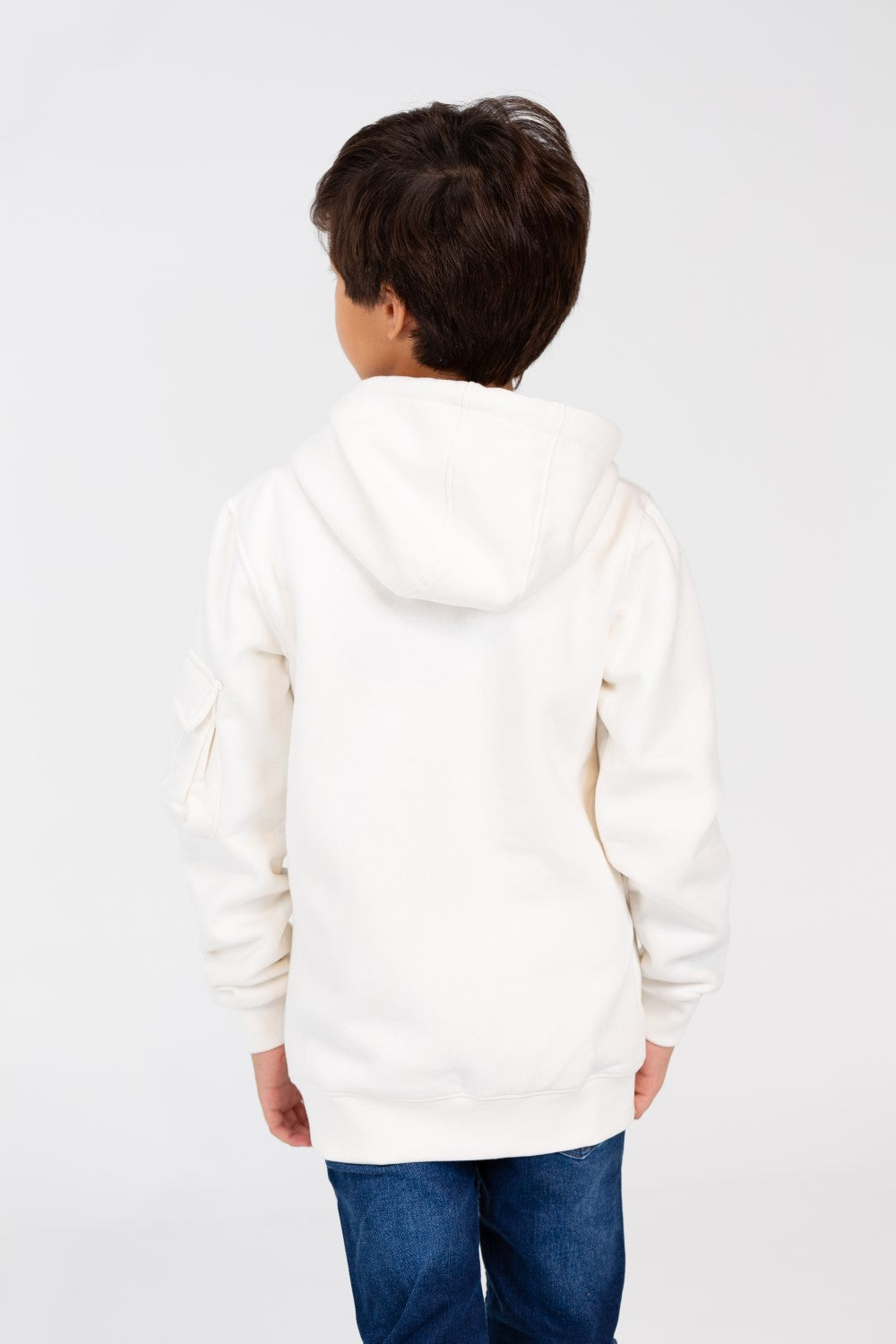 Boy's Hood Sweatshirt With Front Zipper And Pockets