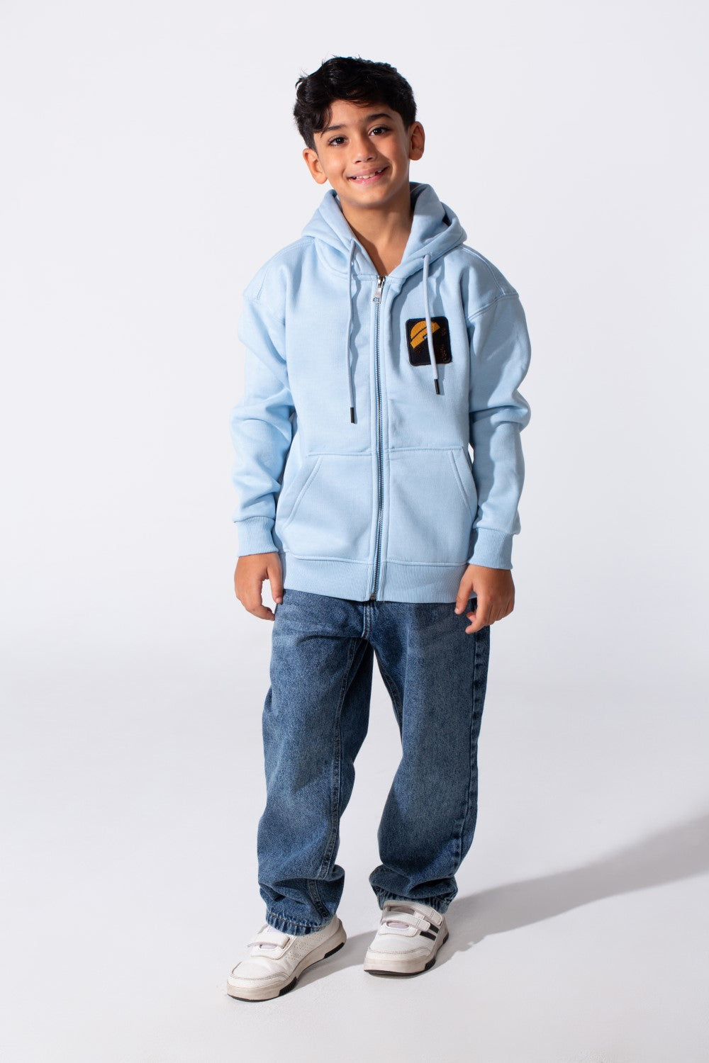 Boy's Milton Oversized Printed Sweatshirt With Zipper And Hood
