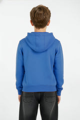 Boy's Slim Fit Melton Hood Sweatshirt With Full Front Zipper