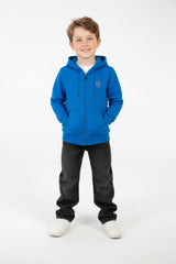 Boy's Slim Fit Melton Hood Sweatshirt With Full Front Zipper