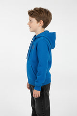 Boy's Slim Fit Melton Hood Sweatshirt With Full Front Zipper