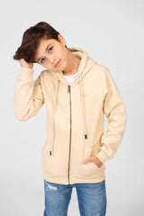 Boy's Tomato Sweatshirt With Full Zip And Long Sleeves