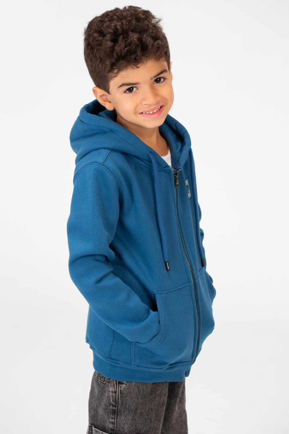 Boy's Tomato Hooded Sweatshirt With Full Zipper