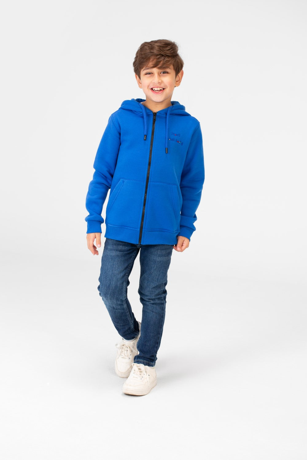 Boy's Milton Printed Sweatshirt With Full Front Zip