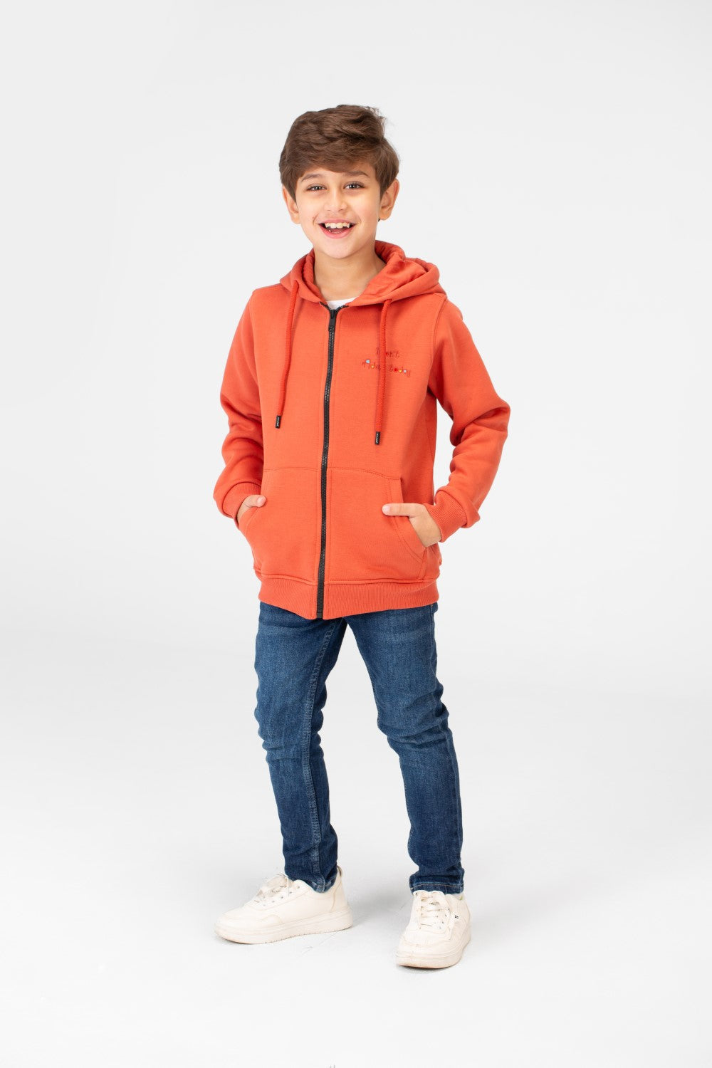 Boy's Milton Printed Sweatshirt With Full Front Zip