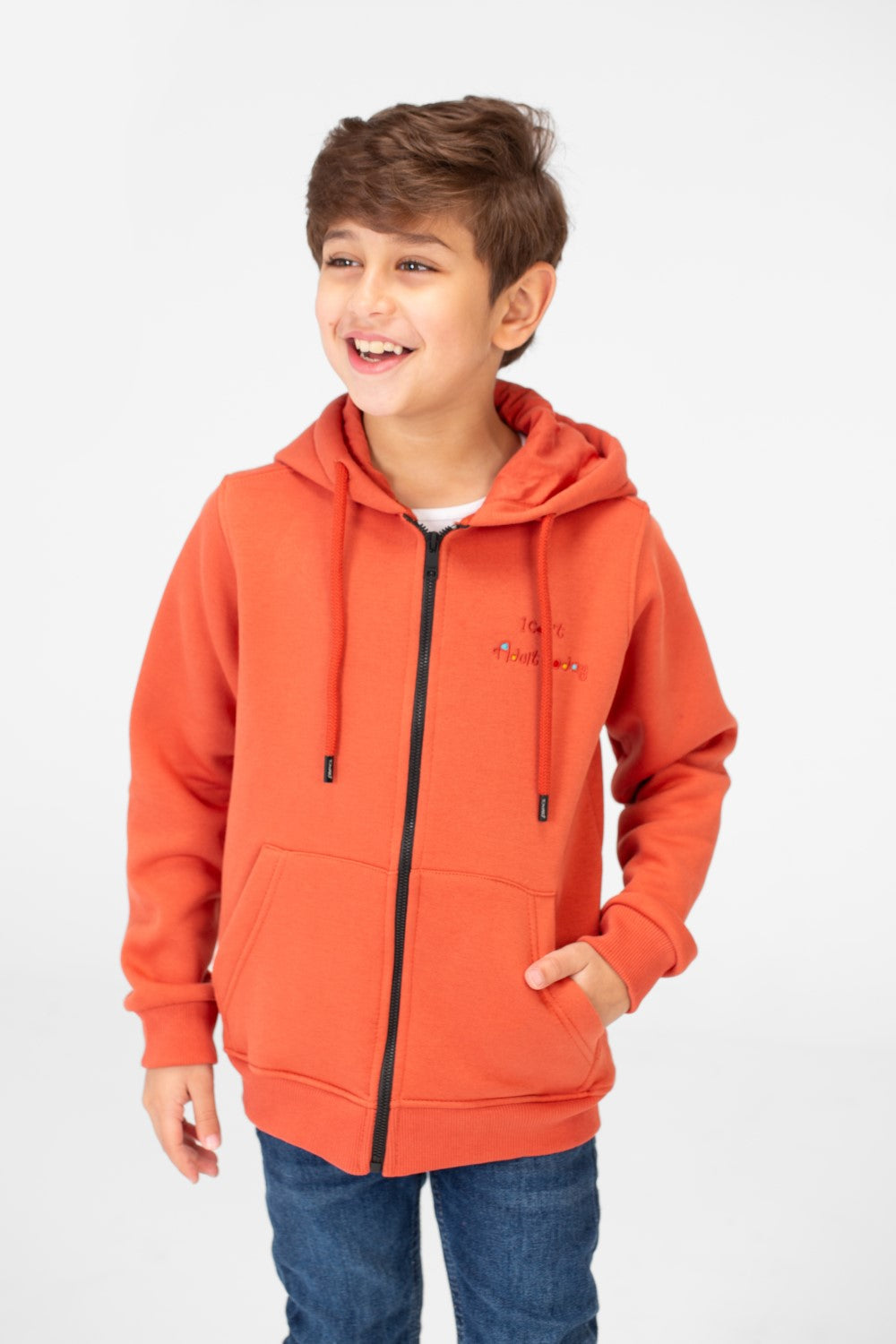Boy's Milton Printed Sweatshirt With Full Front Zip
