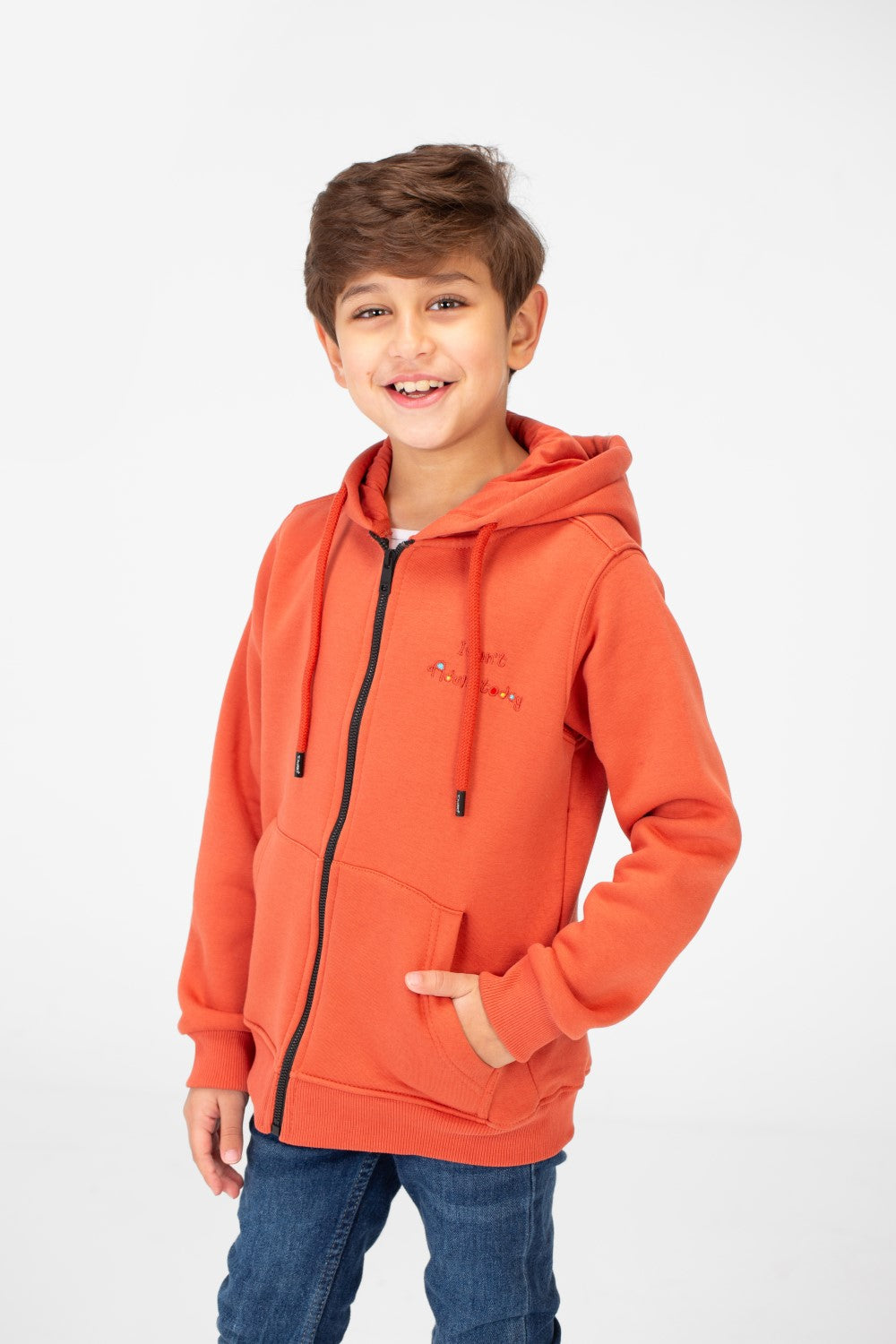 Boy's Milton Printed Sweatshirt With Full Front Zip