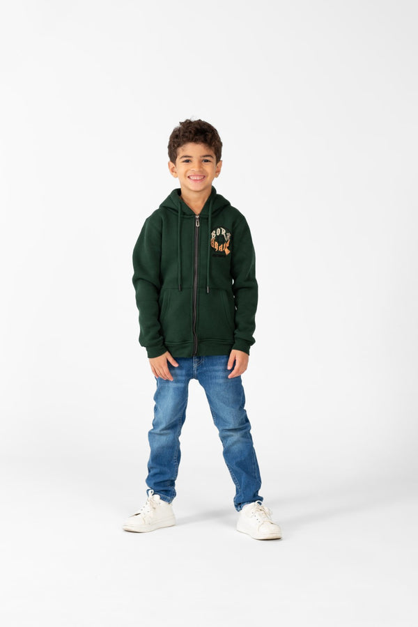 Boy's Sweatshirt With Full Front Zip And Pockets