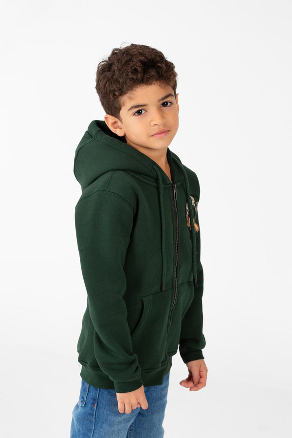 Boy's Sweatshirt With Full Front Zip And Pockets