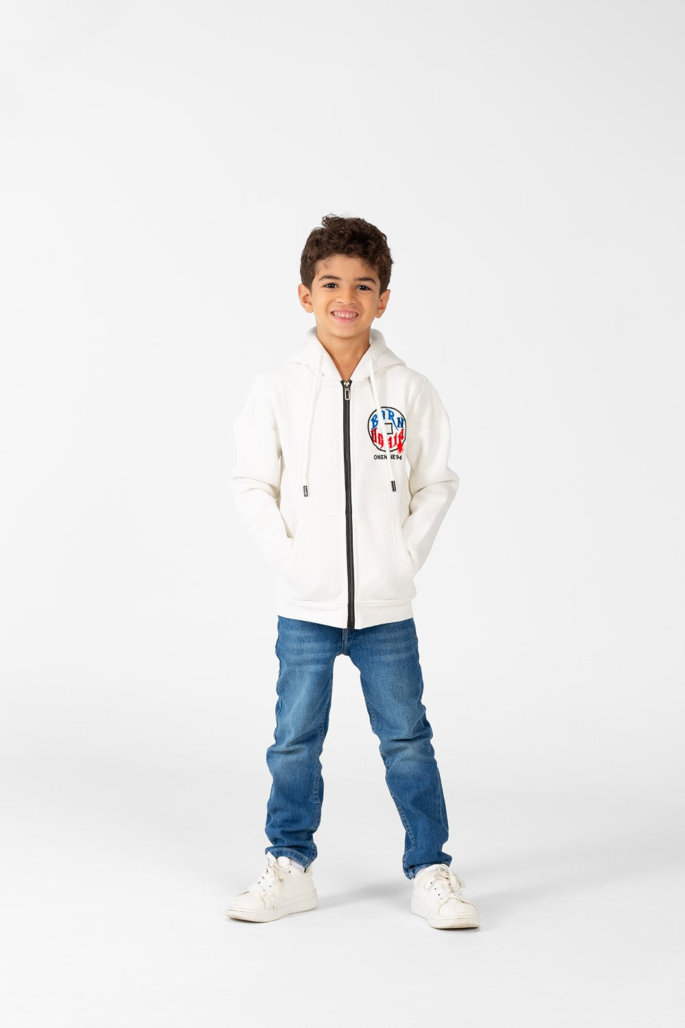 Boy's Sweatshirt With Full Front Zip And Pockets