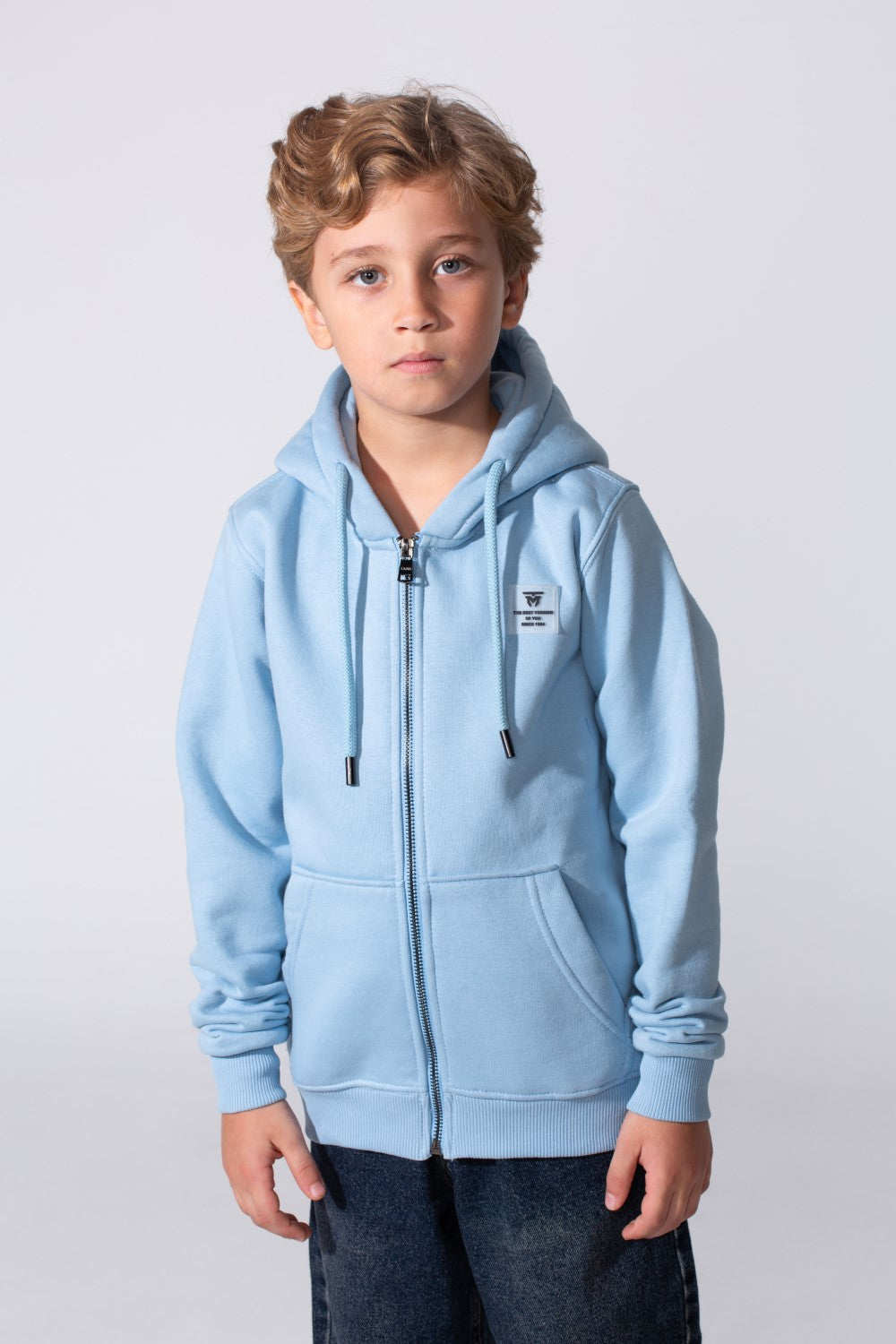 Boy's Tomato Slim Fit Hoodie Sweatshirt With Zipper