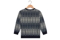 Boy's Rounded Neck Padded With Unqiue Modern Design Sweatshirt