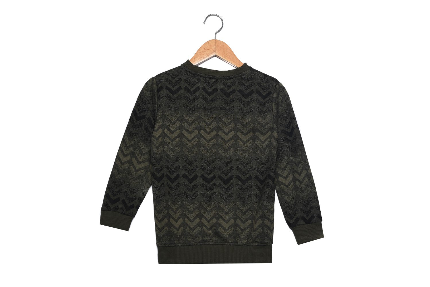 Boy's Rounded Neck Padded With Unqiue Modern Design Sweatshirt