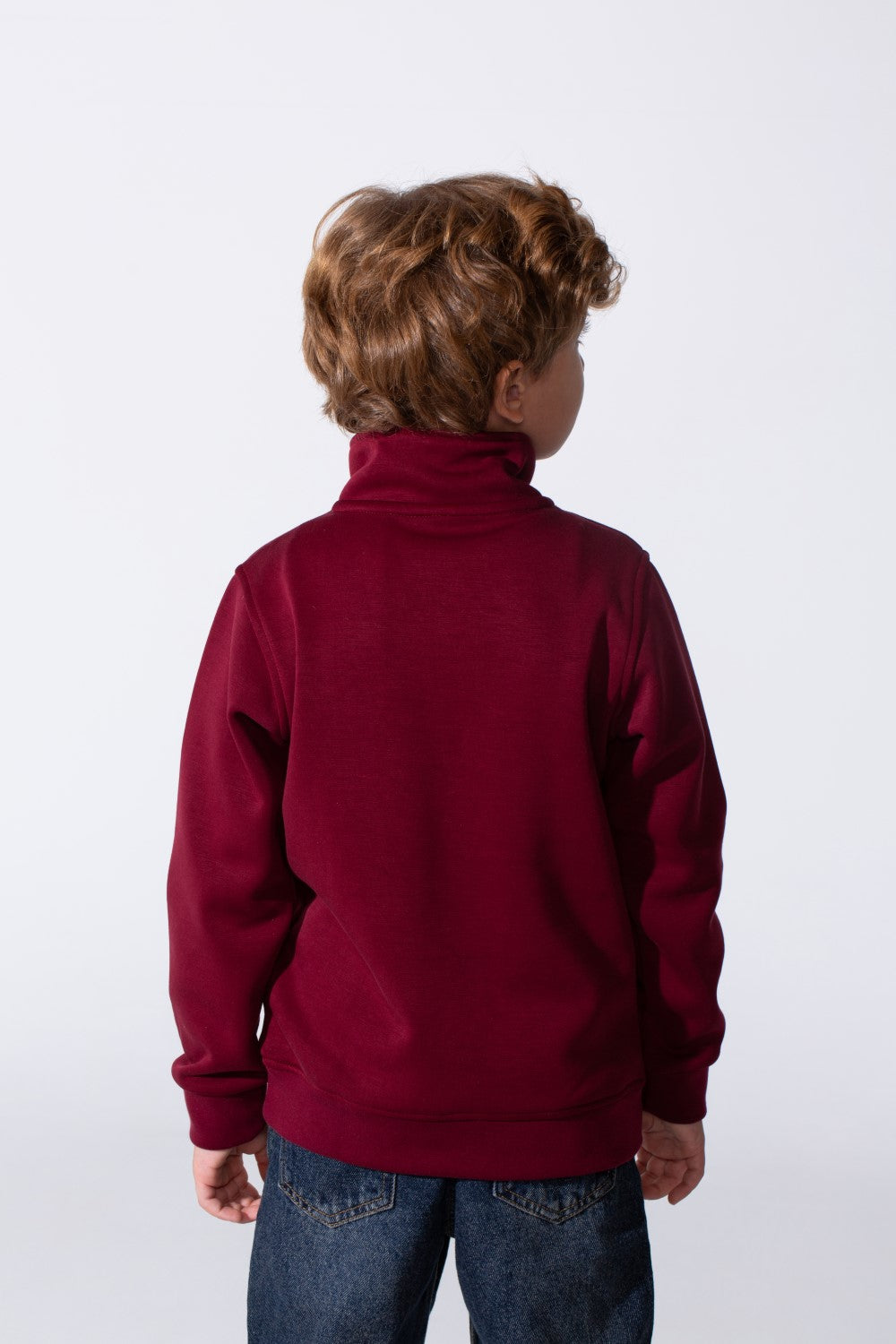 Boy's Half Zip Slim Fit Sweatshirt With Front Kangaroo Pocket