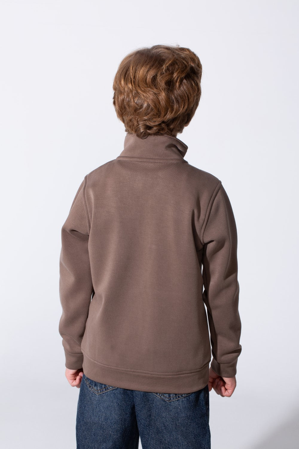 Boy's Half Zip Slim Fit Sweatshirt With Front Kangaroo Pocket