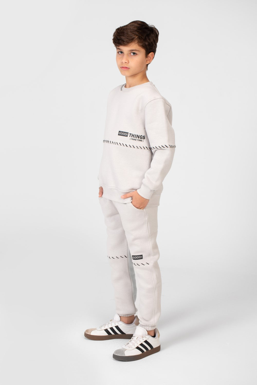 Boy's Melton Printed Training Suit With A Unique Cut