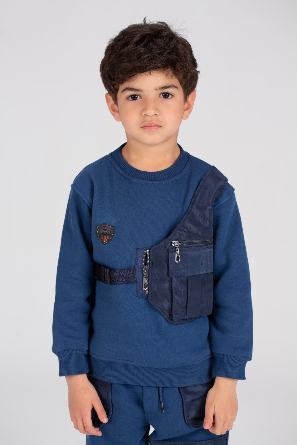Boy's Padded Made Of Soft Melton Front Pocket Training Suit