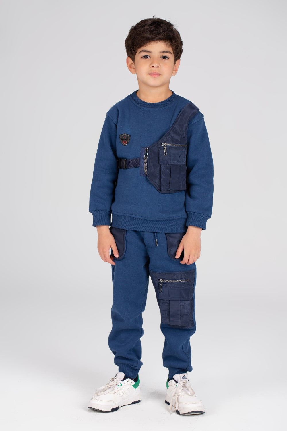 Boy's Padded Made Of Soft Melton Front Pocket Training Suit