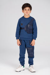 Boy's Padded Made Of Soft Melton Front Pocket Training Suit