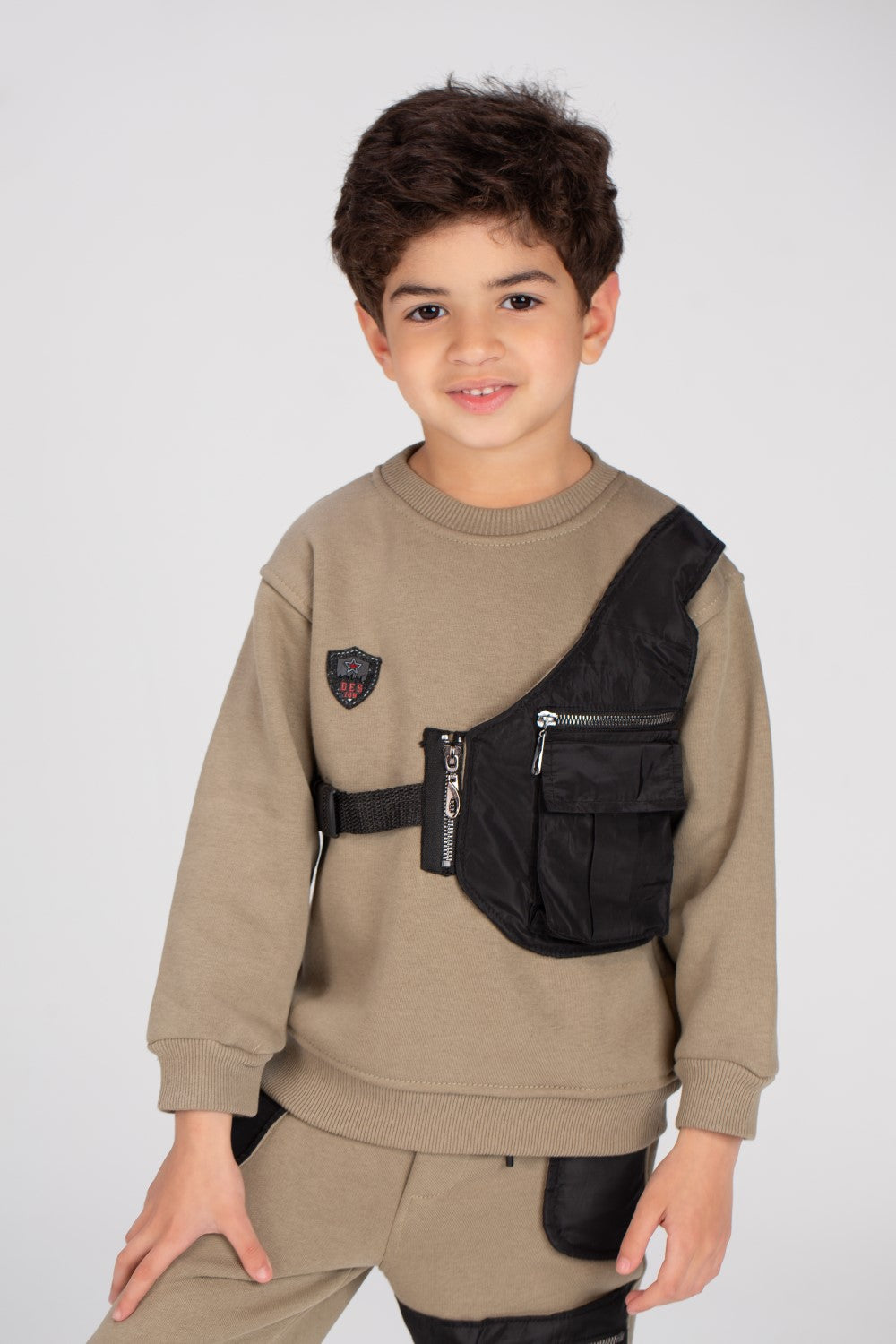 Boy's Padded Made Of Soft Melton Front Pocket Training Suit