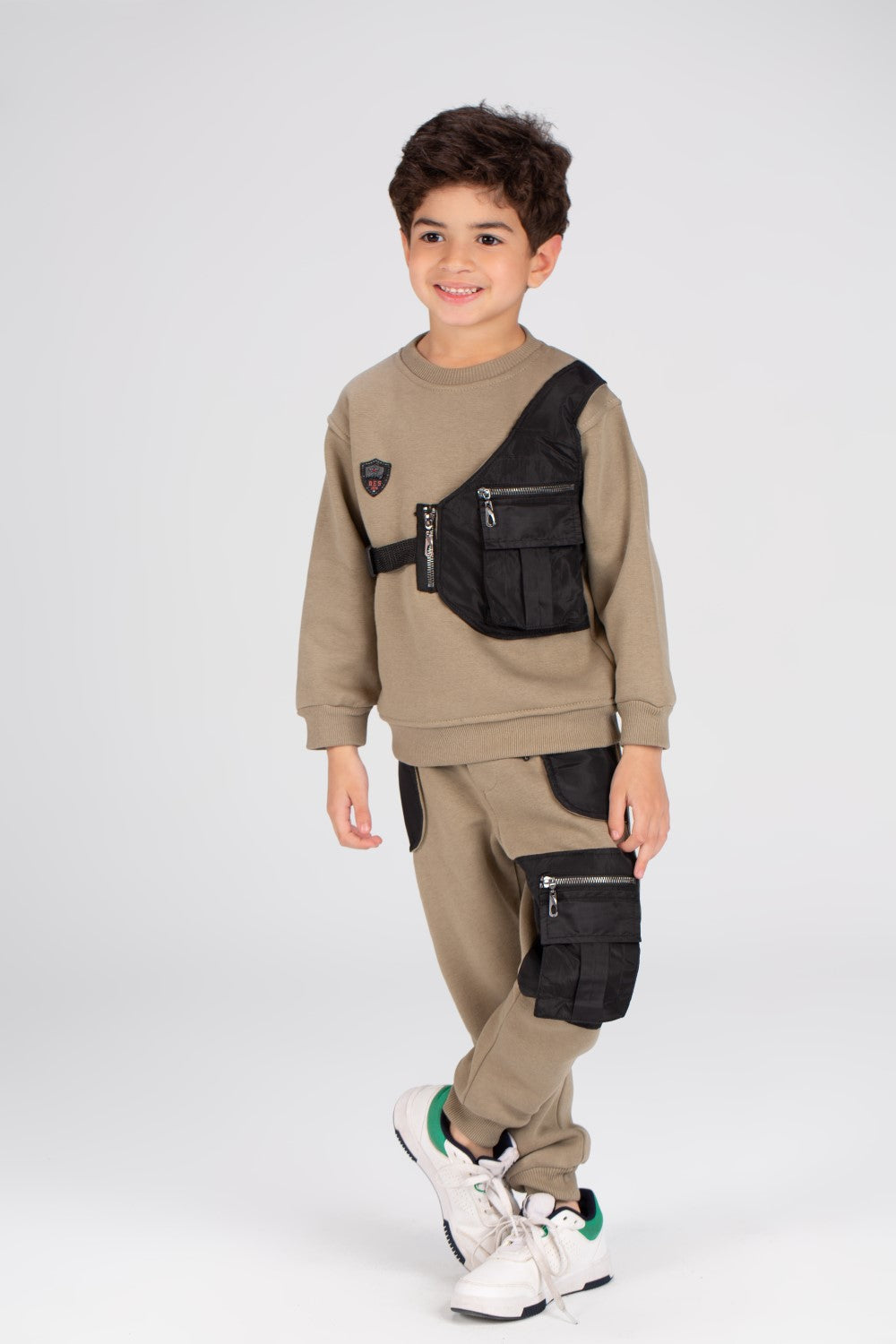 Boy's Padded Made Of Soft Melton Front Pocket Training Suit