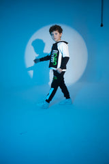 Boy's Padded Front & Sleeves Printed Made Of Soft Melton Hooded Training Suit
