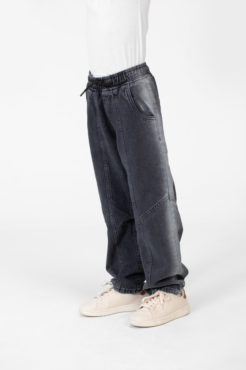 Boy's Wide Leg Elastic Waistband Jeans Pants In A Modern Design