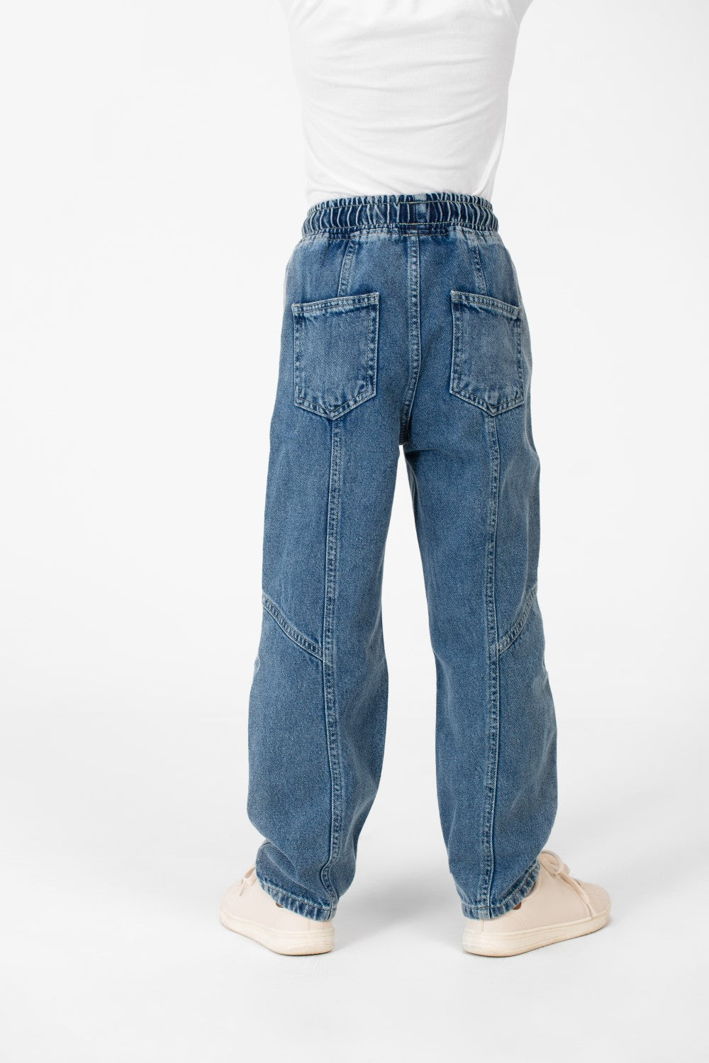 Boy's Wide Leg Elastic Waistband Jeans Pants In A Modern Design