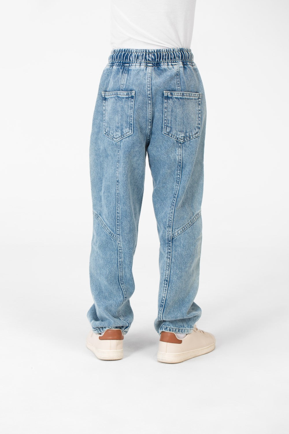 Boy's Wide Leg Elastic Waistband Jeans Pants In A Modern Design