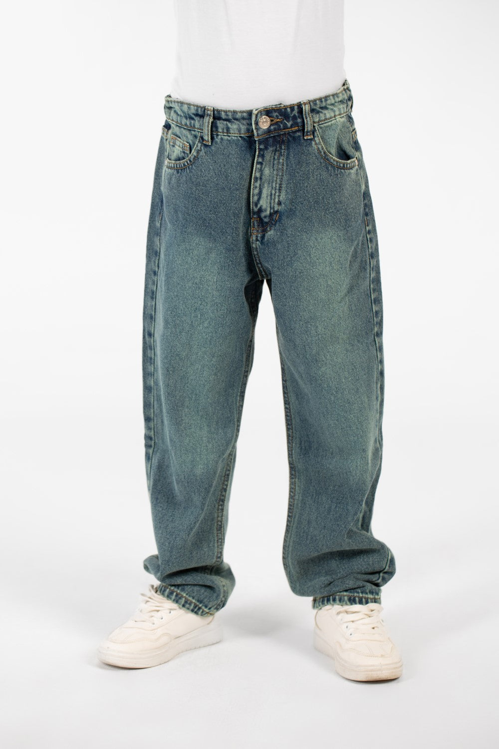 Boy's Wide Leg Jeans Pants With Five Pockets And Modern Design
