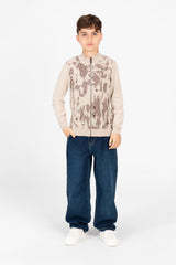 Boy's Jakar Printed Full Zip Long Sleeve Pullover Sweater