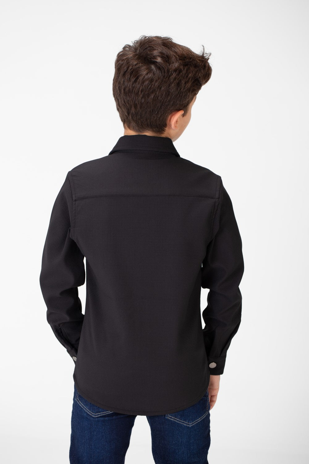 Boy's Fur Padded Shirt With Front Pockets And Long Sleeves
